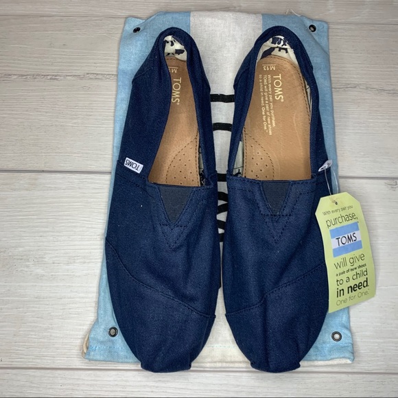 Toms Navy Slip On Canvas Shoes Size 12 - Picture 2 of 5